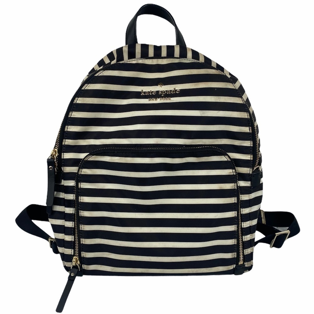 Kate Spade Black & White Striped Backpack - Picture 2 of 16